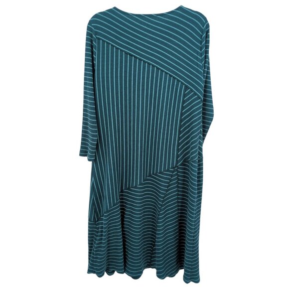 Soft Surroundings Teal Striped Asymmetrical Tunic Dress‎ L Lagencore Artsy - Picture 2 of 8